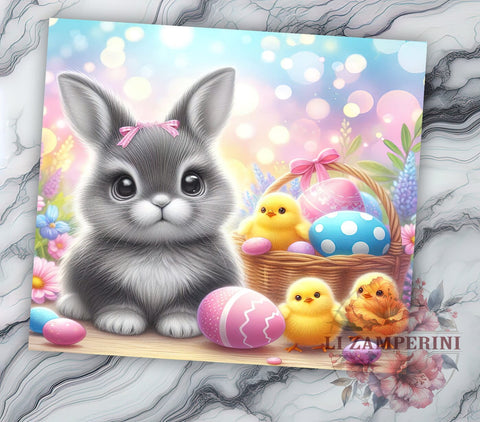 Easter Bunny Tumbler, 20oz Tumbler PNG, Cute Easter Bunny Design, Spring Tumbler Wrap, Happy Easter Tumbler Art, Sublimation Tumbler Design, Digital Download Tumbler Sublimation Li Zamperini 