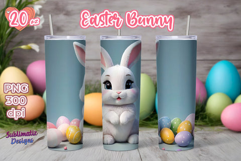 Easter Bunny Tumbler Wrap | 20oz Skinny Tumbler Wrap Sublimation Design Sublimation Sublimatiz Designs 