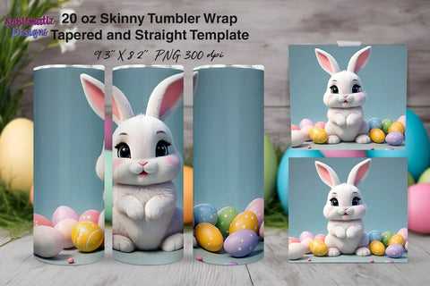 Easter Bunny Tumbler Wrap | 20oz Skinny Tumbler Wrap Sublimation Design Sublimation Sublimatiz Designs 
