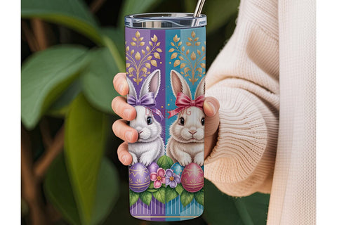 Easter Bunny Tumbler Wrap PNG Sublimation DesignSVG 