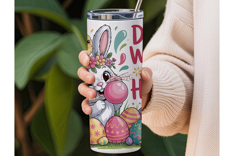 Easter Bunny Tumbler Wrap PNG Sublimation DesignSVG 