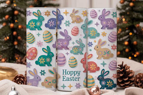 Easter Bunny Tumbler Wrap PNG Sublimation DesignSVG 