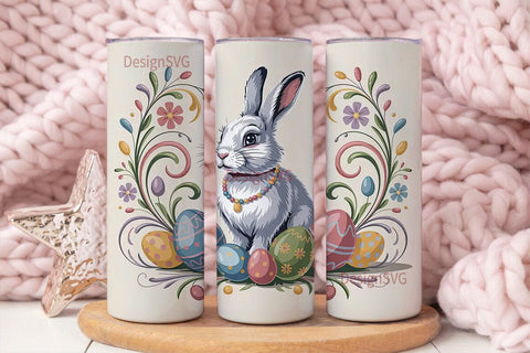 Easter Bunny Tumbler Wrap PNG Sublimation DesignSVG 
