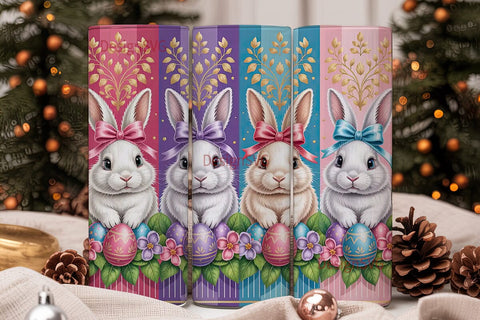 Easter Bunny Tumbler Wrap PNG Sublimation DesignSVG 
