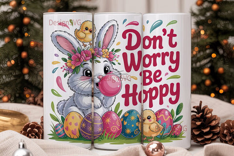 Easter Bunny Tumbler Wrap PNG Sublimation DesignSVG 