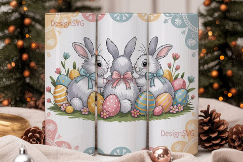 Easter Bunny Tumbler Wrap PNG Sublimation DesignSVG 