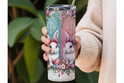 Easter Bunny Tumbler Wrap PNG Sublimation DesignSVG 