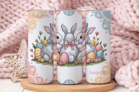 Easter Bunny Tumbler Wrap PNG Sublimation DesignSVG 