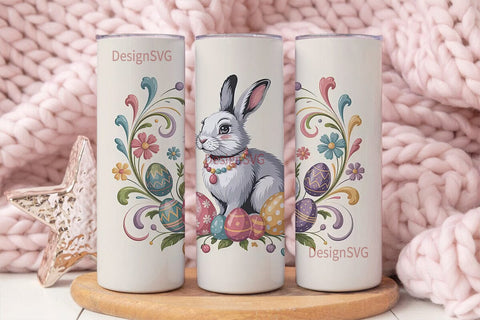 Easter Bunny Tumbler Wrap PNG Sublimation DesignSVG 