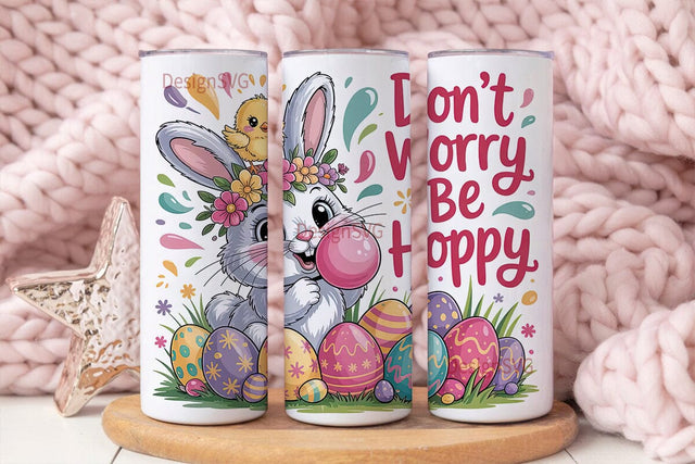 Easter Bunny Tumbler Wrap PNG Sublimation DesignSVG 