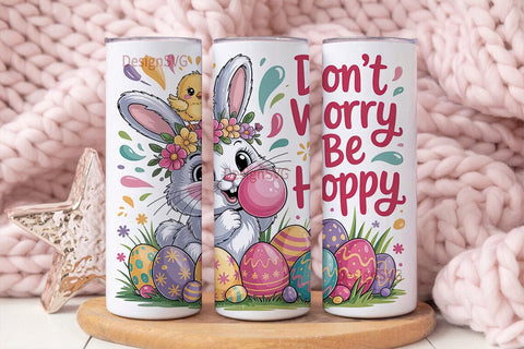 Easter Bunny Tumbler Wrap PNG Sublimation DesignSVG 