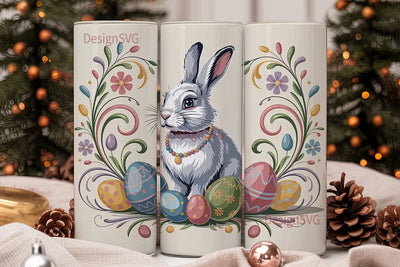 Easter Bunny Tumbler Wrap PNG Sublimation DesignSVG 