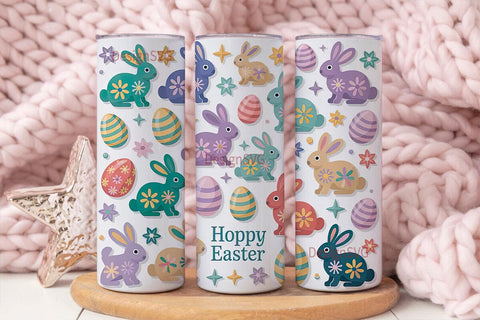 Easter Bunny Tumbler Wrap PNG Sublimation DesignSVG 