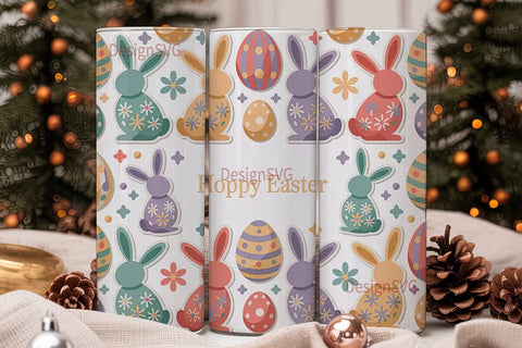 Easter Bunny Tumbler Wrap PNG Sublimation DesignSVG 