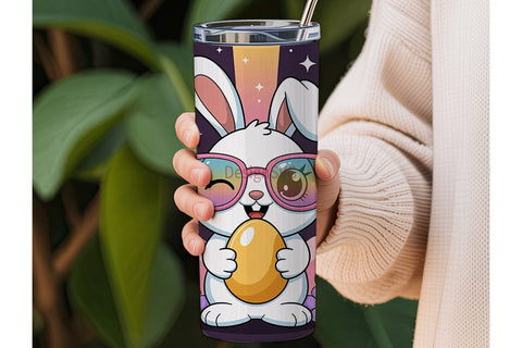 Easter Bunny Tumbler Wrap PNG Sublimation DesignSVG 