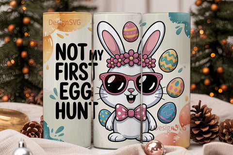Easter Bunny Tumbler Wrap PNG Sublimation DesignSVG 