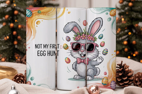 Easter Bunny Tumbler Wrap PNG Sublimation DesignSVG 