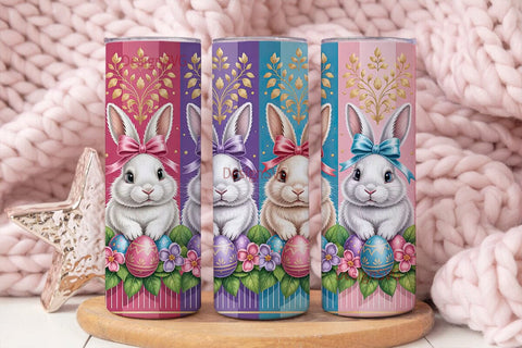 Easter Bunny Tumbler Wrap PNG Sublimation DesignSVG 