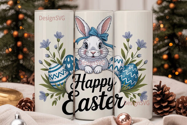 Easter Bunny Tumbler Wrap PNG Sublimation DesignSVG 
