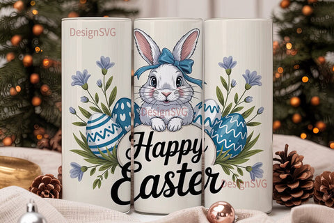 Easter Bunny Tumbler Wrap PNG Sublimation DesignSVG 