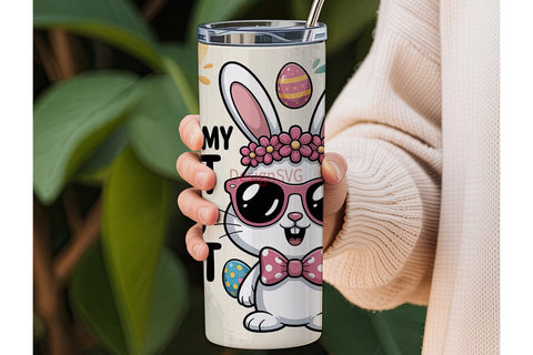 Easter Bunny Tumbler Wrap PNG Sublimation DesignSVG 