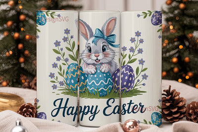 Easter Bunny Tumbler Wrap PNG Sublimation DesignSVG 