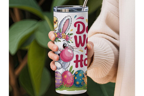 Easter Bunny Tumbler Wrap PNG Sublimation DesignSVG 