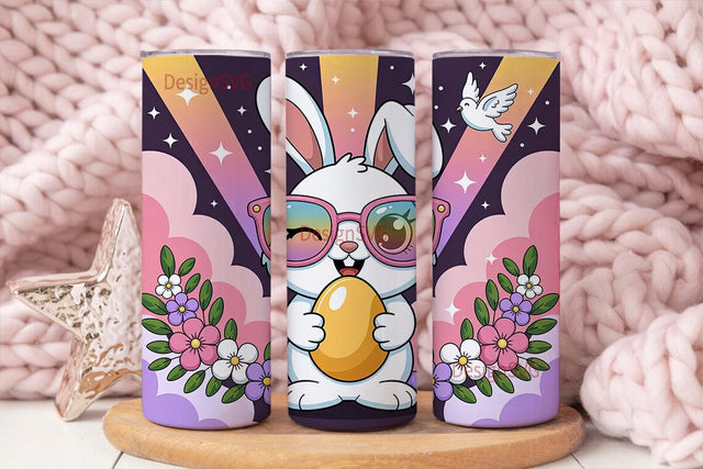 Easter Bunny Tumbler Wrap PNG Sublimation DesignSVG 