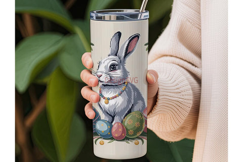 Easter Bunny Tumbler Wrap PNG Sublimation DesignSVG 