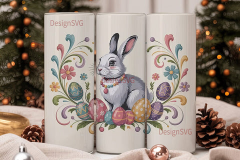 Easter Bunny Tumbler Wrap PNG Sublimation DesignSVG 