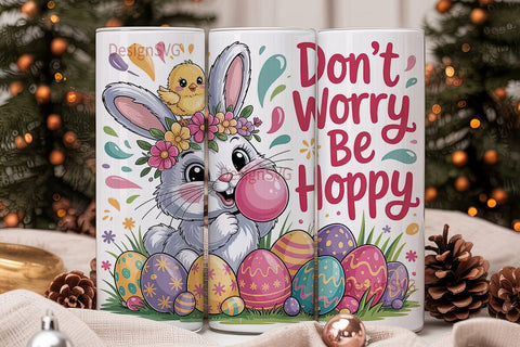 Easter Bunny Tumbler Wrap PNG Sublimation DesignSVG 