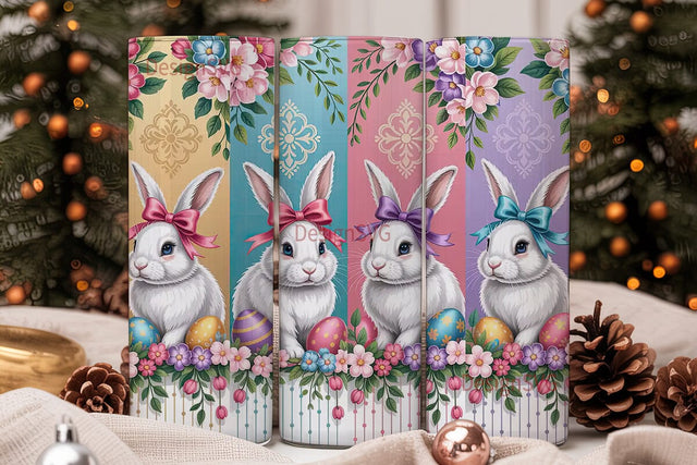 Easter Bunny Tumbler Wrap PNG Sublimation DesignSVG 