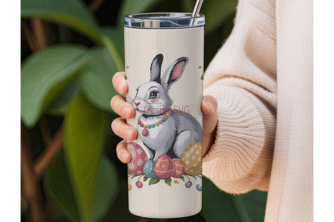 Easter Bunny Tumbler Wrap PNG Sublimation DesignSVG 