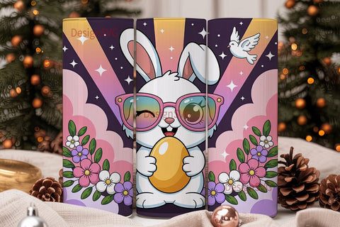 Easter Bunny Tumbler Wrap PNG Sublimation DesignSVG 