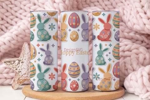 Easter Bunny Tumbler Wrap PNG Sublimation DesignSVG 