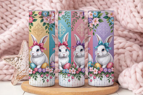 Easter Bunny Tumbler Wrap PNG Sublimation DesignSVG 
