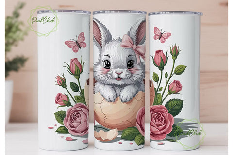 Easter Bunny Tumbler Wrap PNG Sublimation PixelChick 