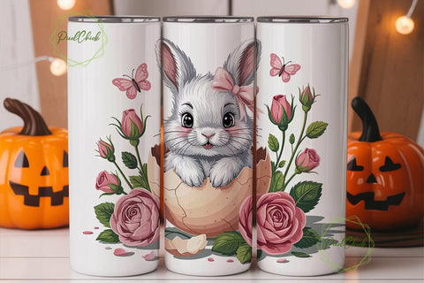 Easter Bunny Tumbler Wrap PNG Sublimation PixelChick 