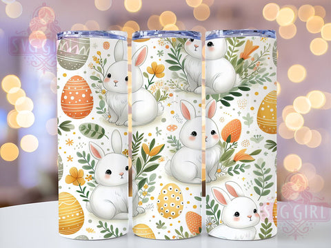 Easter Bunny Tumbler Wrap, Seamless Easter Design, Bunny Eggs Sublimation Wrap, 20oz Tumbler Template, Digital Download Tumbler, Spring Drinkware, Cute Easter Art, Holiday Tumbler Design Sublimation SvggirlplusArt 