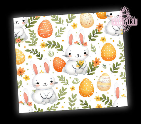 Easter Bunny Tumbler Wrap, Seamless Easter Design, Bunny Eggs Sublimation Wrap, 20oz Tumbler Template, Digital Download Tumbler, Spring Drinkware, Cute Easter Art, Holiday Tumbler Design Sublimation SvggirlplusArt 