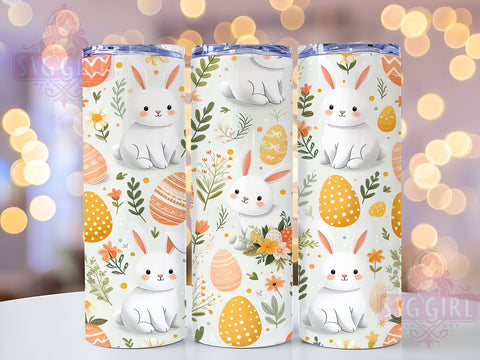 Easter Bunny Tumbler Wrap, Seamless Easter Design, Bunny Eggs Sublimation Wrap, 20oz Tumbler Template, Digital Download Tumbler, Spring Drinkware, Cute Easter Art, Holiday Tumbler Design Sublimation SvggirlplusArt 