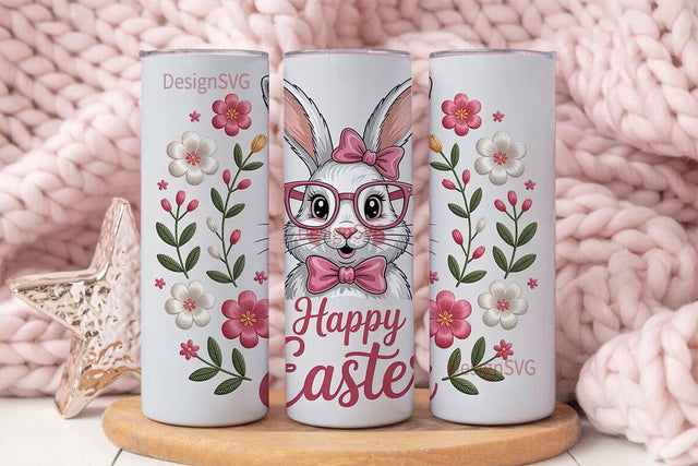 Easter Bunny Tumbler Wrap Sublimation DesignSVG 