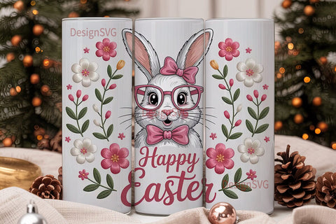 Easter Bunny Tumbler Wrap Sublimation DesignSVG 