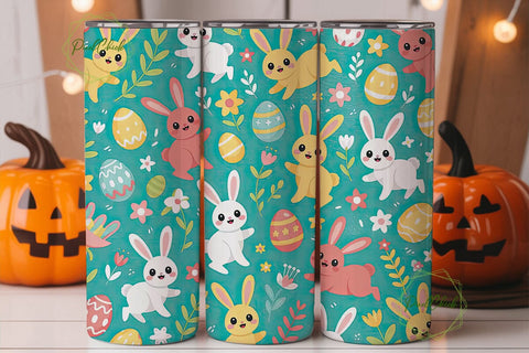Easter Bunny Tumbler Wrap Sublimation PixelChick 
