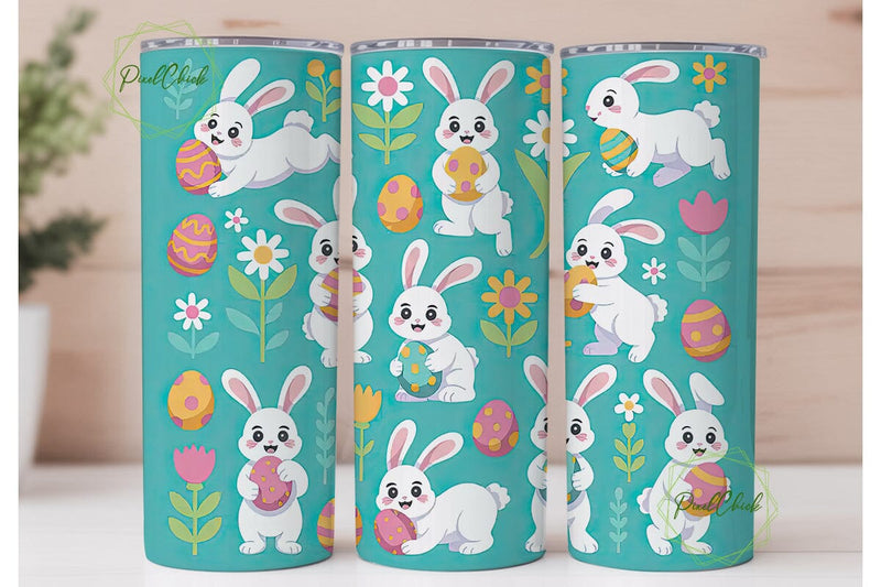Easter Bunny Tumbler Wrap Sublimation PixelChick 