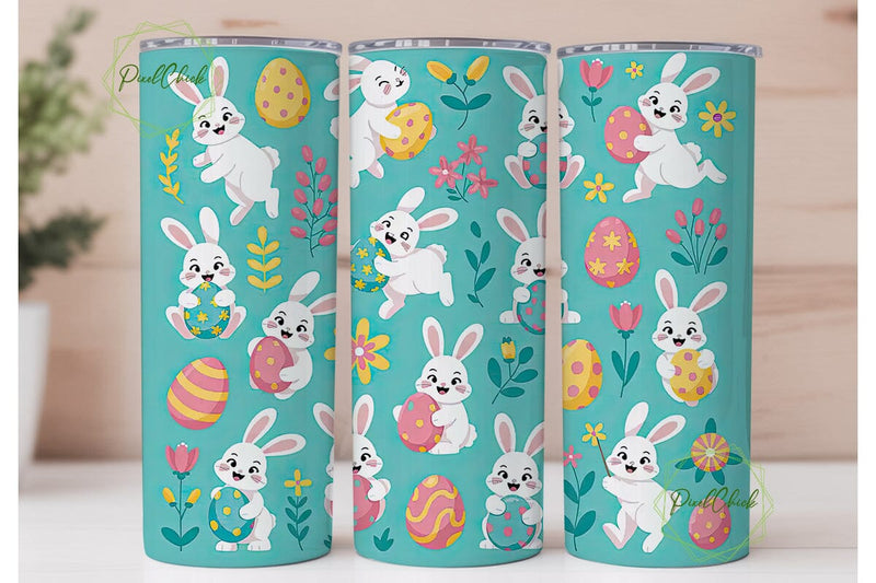 Easter Bunny Tumbler Wrap Sublimation PixelChick 