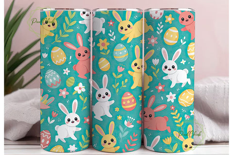 Easter Bunny Tumbler Wrap Sublimation PixelChick 
