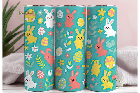 Easter Bunny Tumbler Wrap Sublimation PixelChick 