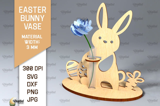 Easter Bunny Vase SVG. 3D Easter Stand Laser Cut SVG Evgenyia Guschina 