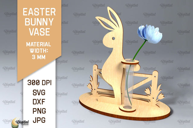 Easter Bunny Vase SVG. 3D Easter Stand Laser Cut SVG Evgenyia Guschina 